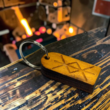 Load image into Gallery viewer, Keychain - Cedar Picket - Viking Protection Rune - 2.75x1.2 Inches