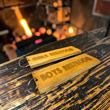 Load image into Gallery viewer, Keychain - Cedar Picket - Boys and Girls Restrooms (Both)  - 10x3.5 Inches