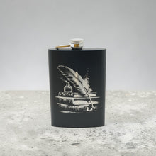 Load image into Gallery viewer, 8oz Black - Fantasy Feaher - Black Flask