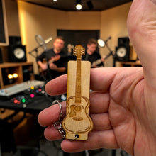 Load image into Gallery viewer, NFC Keychain (QTY 2) - Accoustic Guitar - Near Field Communication Birch wood - Double sided