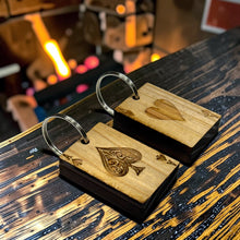 Load image into Gallery viewer, Keychain - Cedar Picket - Aces Hearts and Spades (BOTH) - 2.8x2 Inches