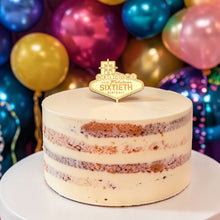 Load image into Gallery viewer, Cake Topper - PERSONALIZED - Fabulous 60th Birthday - with your age - Raw Wood