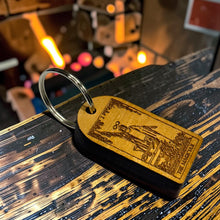 Load image into Gallery viewer, Keychain - Cedar Picket - The Magician Tarot Card - 2.8x1.5 Inches