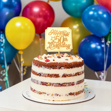 Load image into Gallery viewer, Cake Topper - Happy 50th Birthday - Raw Wood