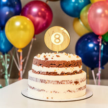 Load image into Gallery viewer, Cake Topper - Eight Ball - Raw Wood