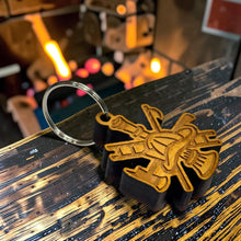 Load image into Gallery viewer, Keychain - Cedar Picket - Firefighter Emblem - 2.8x2.5 Inches