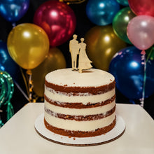 Load image into Gallery viewer, Cake Topper - Wedding Bride and Groom - Raw Wood