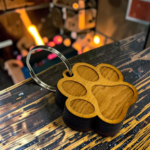 Load image into Gallery viewer, Keychain - Cedar Picket - Paw Print - 2.5x2.5 Inches