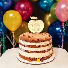 Load image into Gallery viewer, Cake Topper - It takes a big heart to shape little minds - Raw Wood