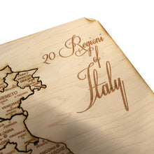 Load image into Gallery viewer, Italy Map - Puzzle Map - Art Kit - Raw Wood 18x12 Inches - 21 pieces - With Stand