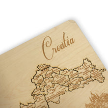 Load image into Gallery viewer, Croatia Puzzle Map - Art Kit - Raw Wood 12x18 Inches - 23 Pieces - With Stand