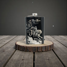 Load image into Gallery viewer, 8oz BLACK The Pale Rider Flask