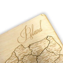 Load image into Gallery viewer, Poland Puzzle Map - Art Kit - Raw Wood 12x18 Inches - 17 Pieces - With Stand