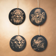 Load image into Gallery viewer, Ornament - Black - Gnomes - Set of 4