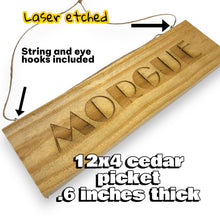 Load image into Gallery viewer, Sign - Cedar Picket - Morgue - 12x4 Inches