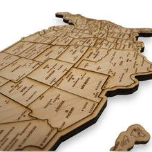 Load image into Gallery viewer, Detailed 50 State map with cities Puzzle - 18x13 Inches - 52 Piece Wood