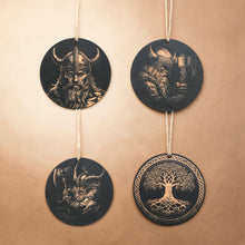Load image into Gallery viewer, Ornament - Black - Viking - Set of 4
