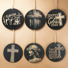 Load image into Gallery viewer, Ornament - Black - Cross - Set of 6