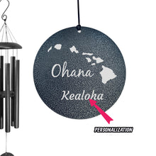 Load image into Gallery viewer, Wind Chime - PERSONALIZED - Ohana (Family) - Black powder coated