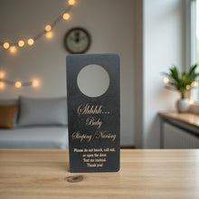 Load image into Gallery viewer, Door Hanger - Shhh Baby sleeping - nursing - 9x4 Inches