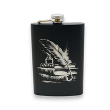 Load image into Gallery viewer, 8oz Black - Fantasy Feaher - Black Flask