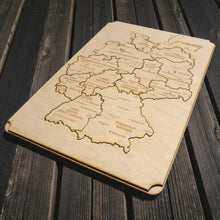 Load image into Gallery viewer, Germany Puzzle Map - Art Kit - Raw Wood 12x18 Inches - 16 Pieces - With Stand