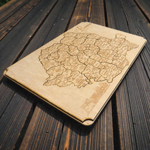 Load image into Gallery viewer, Romania Puzzle Map - Art Kit - Raw Wood 12x18 Inches - 42 Pieces - With Stand