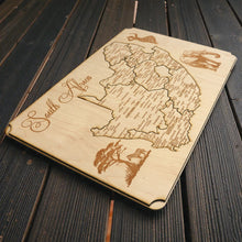 Load image into Gallery viewer, South Africa Puzzle Map - Art Kit - Raw Wood 12x18 Inches - 11 Pieces - With Stand
