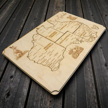 Load image into Gallery viewer, Australia Puzzle Map - Art Kit - Raw Wood 12x18 - 8 Pieces - With Stand