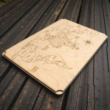 Load image into Gallery viewer, World Map - Art - Raw Wood 18x12 Inches - With Stand