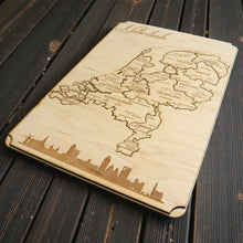 Load image into Gallery viewer, Netherlands Puzzle Map - Art Kit - Raw Wood 12x18 Inches - 18 Pieces - With Stand