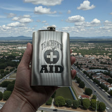 Load image into Gallery viewer, 8oz Teacher's Aid Stainless Steel Flask