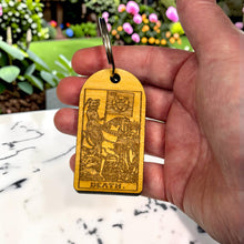 Load image into Gallery viewer, Keychain - Cedar Picket - Death Tarot Card - 2.8x1.5 Inches