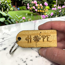 Load image into Gallery viewer, Keychain - Cedar Picket - Hope Dandelion - 2.75x1.2 Inches