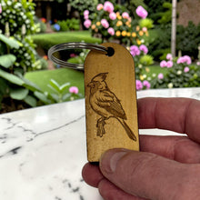 Load image into Gallery viewer, Keychain - Cedar Picket - Cardinal - 2.75x1.2 Inches - Bird