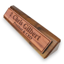 Load image into Gallery viewer, Desk Wedge Name Plate - PERSONALIZED - Rose - 11 Inches