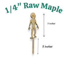 Load image into Gallery viewer, Cake Topper - Alien - Raw Wood