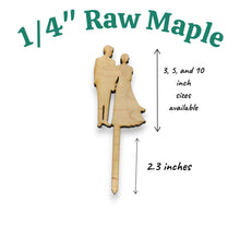 Load image into Gallery viewer, Cake Topper - Wedding Bride and Groom - Raw Wood