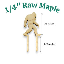 Load image into Gallery viewer, Cake Topper - Bigfoot Sasquatch  - Raw Wood