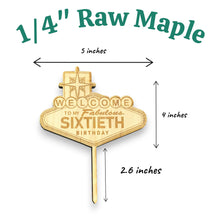 Load image into Gallery viewer, Cake Topper - PERSONALIZED - Fabulous 60th Birthday - with your age - Raw Wood