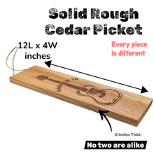 Load image into Gallery viewer, Sign - Cedar Picket - Nashville Guitar - 12x4 Inches