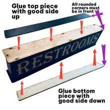 Load image into Gallery viewer, Sign - Restrooms - Box Sign - 24x6x3 inches
