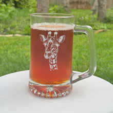 Load image into Gallery viewer, 25oz Beer mug with handle - Longneck Giraffe