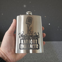 Load image into Gallery viewer, 8oz Karaoke Enhancer Stainless Steel Flask