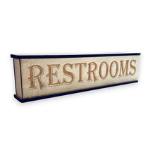 Load image into Gallery viewer, Sign - Restrooms - Box Sign - 24x6x3 inches