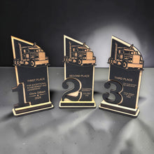 Load image into Gallery viewer, Trophy Award - PERSONALIZED - Big Rig Diesel - 1st 2nd 3rd Place - 9x5 Inches