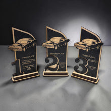 Load image into Gallery viewer, Trophy Award - PERSONALIZED - Car Show - 1st 2nd 3rd Place - 9x5 Inches