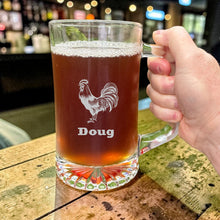 Load image into Gallery viewer, 25oz Beer mug with handle - PERSONALIZED - Chicken