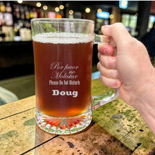 Load image into Gallery viewer, 25oz Beer mug with handle - PERSONALIZED - Please do not disturb
