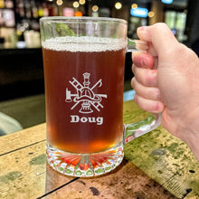 Load image into Gallery viewer, 25oz Beer mug with handle - PERSONALIZED - Firefighter
